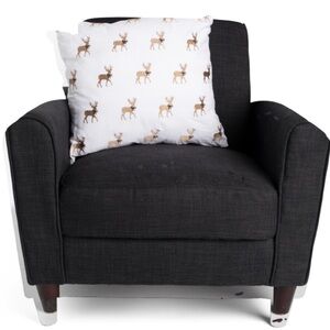 INDIGO 20x20 Reindeer Bow Christmas Pillow